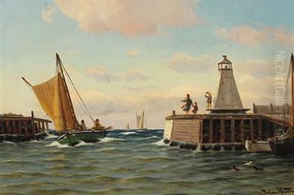 Far Kommer Oil Painting by Johan Jens Neumann