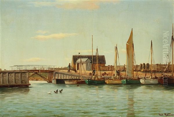 Fra Gilleleje Gamle Havn Oil Painting by Johan Jens Neumann