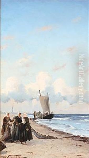 Fra Skagens Strand Oil Painting by Johan Jens Neumann