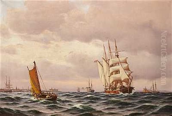 Helsingor Red Oil Painting by Johan Jens Neumann