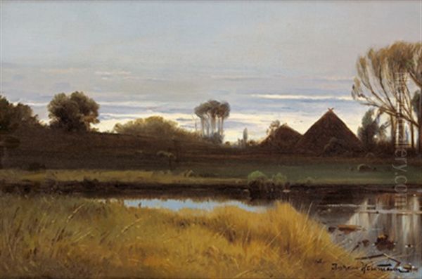 Abendstille Oil Painting by Johan Jens Neumann