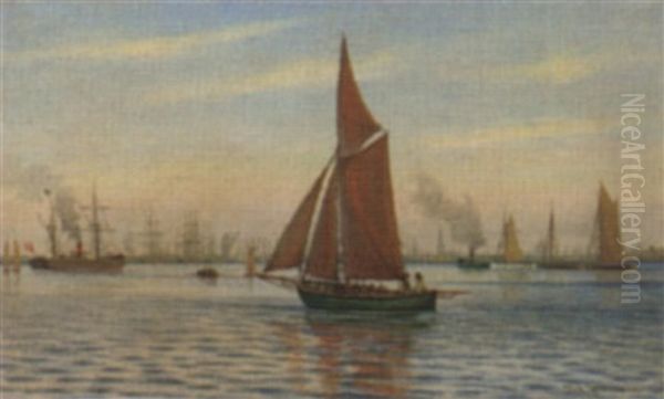 Marine Vor Kopenhagen Oil Painting by Johan Jens Neumann