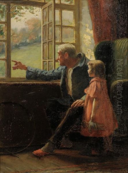 A Break From Child's Play Oil Painting by William Verplanck Birney