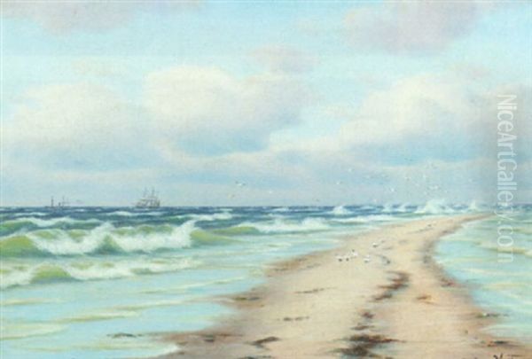 Grenen, Skagen Oil Painting by Johan Jens Neumann