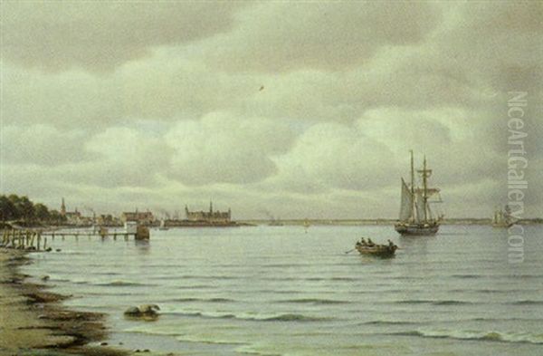 Marine Udfor Kronborg Oil Painting by Johan Jens Neumann