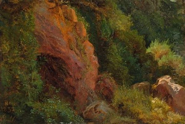 Felsen Bei Nemi Oil Painting by Eugen Napoleon Neureuther