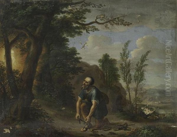 Moses Vor Dem Brenennden Dornbusch Auf Dem Berg Horeb Oil Painting by Maximilian Neustueck