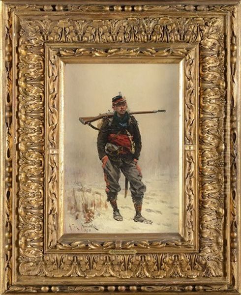 Garde Mobile En 1870 Oil Painting by Alphonse Marie de Neuville