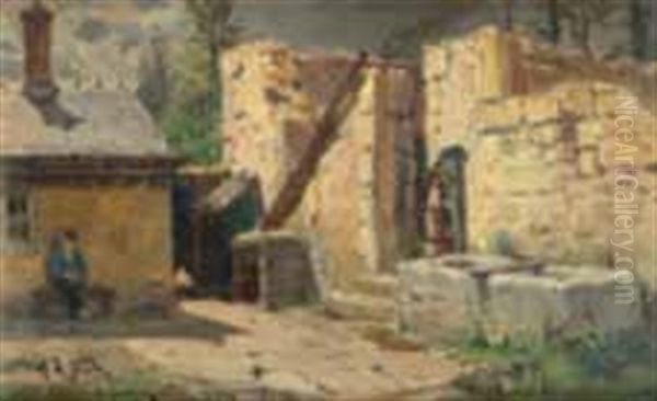 Montfaucon, Village Pres De Besancon Oil Painting by Alphonse Marie de Neuville