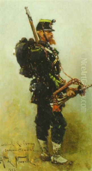 A Regimental Bugler In The French Army Oil Painting by Alphonse Marie de Neuville