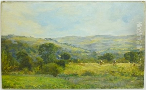 In The Valley Of The Conwy Oil Painting by Herbert W. Neville