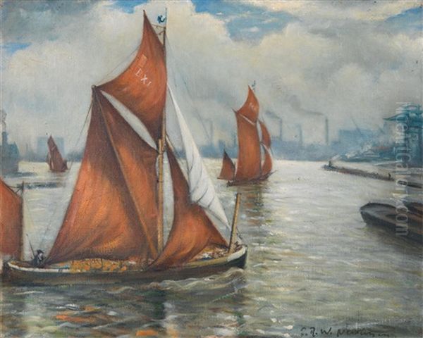 Isle Of Dogs Oil Painting by Christopher Richard Wynne Nevinson