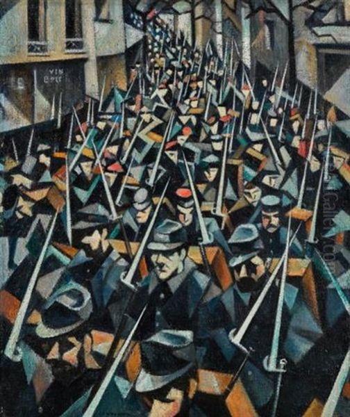 A Dawn, 1914 Oil Painting by Christopher Richard Wynne Nevinson