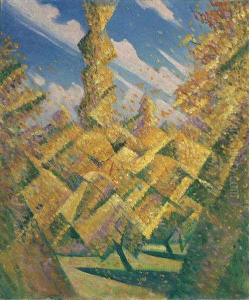 The Four Seasons: Autumn Oil Painting by Christopher Richard Wynne Nevinson