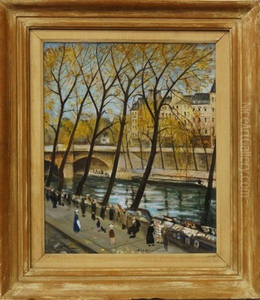 Le Pont Neuf, Paris Oil Painting by Christopher Richard Wynne Nevinson