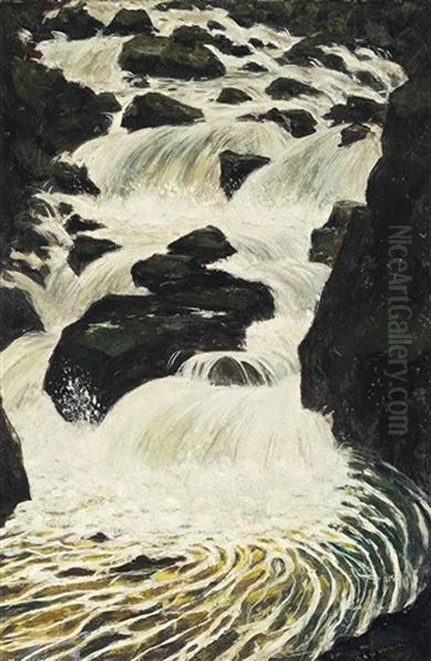 The Waterfall Oil Painting by Christopher Richard Wynne Nevinson