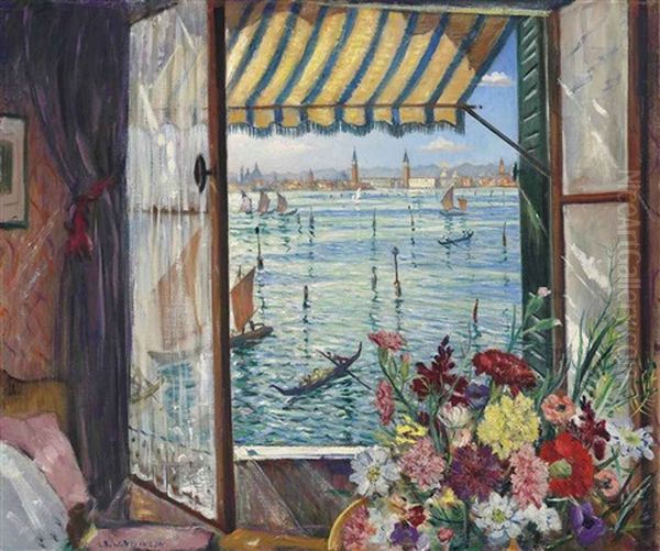 From A Venetian Window Oil Painting by Christopher Richard Wynne Nevinson