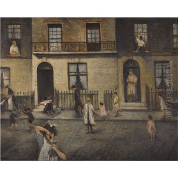 Any London Street Oil Painting by Christopher Richard Wynne Nevinson