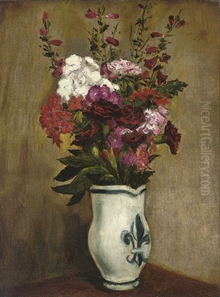 Still Life Of Flowers In A Jug Oil Painting by Christopher Richard Wynne Nevinson