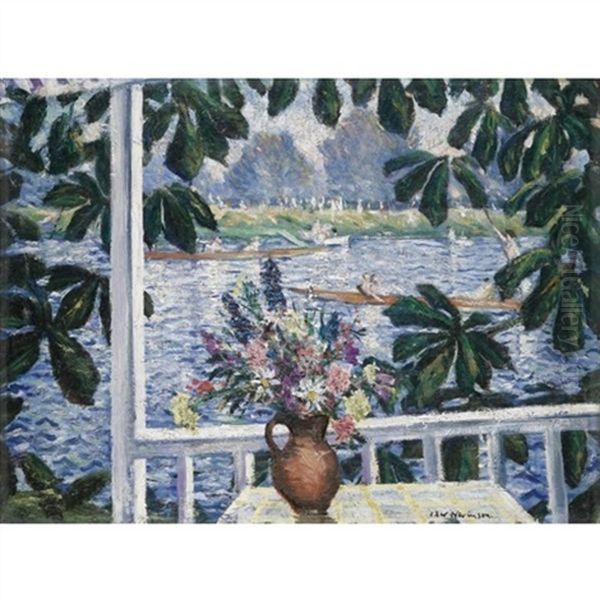 Boating On The Thames Oil Painting by Christopher Richard Wynne Nevinson