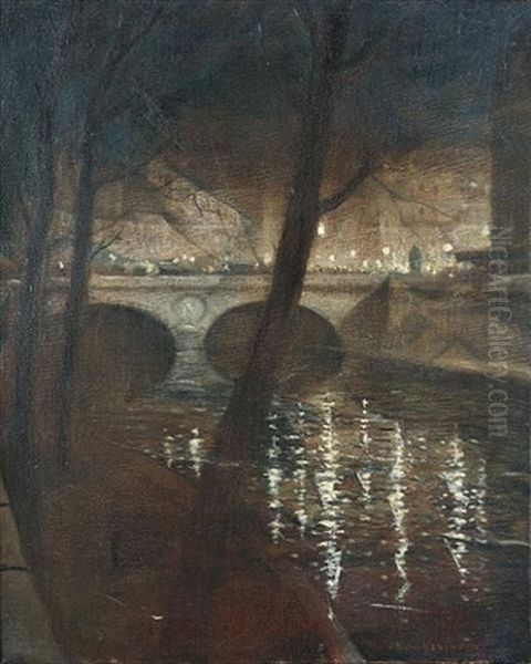 Paris, La Nuit Oil Painting by Christopher Richard Wynne Nevinson