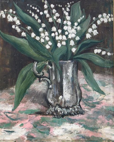 Still Life With Lillies Of The Valley In A Mug Oil Painting by Christopher Richard Wynne Nevinson