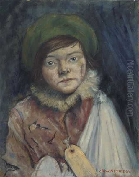 Camden Town Kid Or Cockney Stoic Oil Painting by Christopher Richard Wynne Nevinson