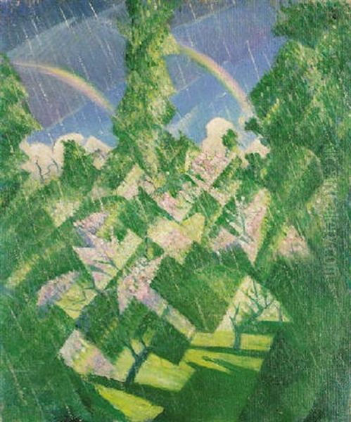 The Four Seasons: Spring Oil Painting by Christopher Richard Wynne Nevinson