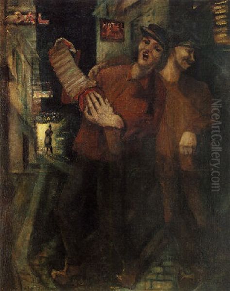 What Shall We Do With The Drunken Sailor? Oil Painting by Christopher Richard Wynne Nevinson