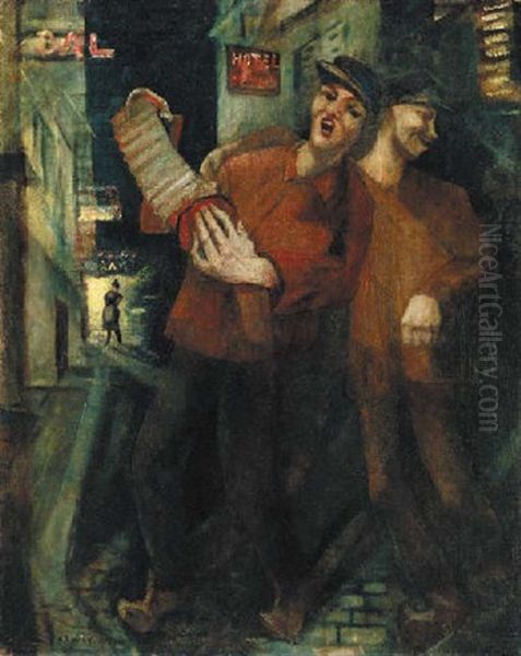 What Shall We Do With The Drunken Sailor? Oil Painting by Christopher Richard Wynne Nevinson