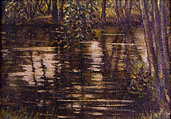 The River Bank Oil Painting by Christopher Richard Wynne Nevinson