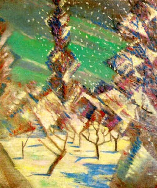 Four Seasons; Winter Oil Painting by Christopher Richard Wynne Nevinson