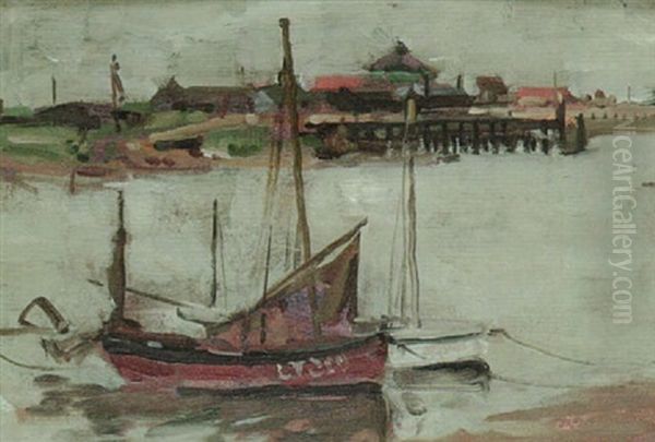 Looking Towards Southwold From Walberswick Oil Painting by Francis Henry Newbery