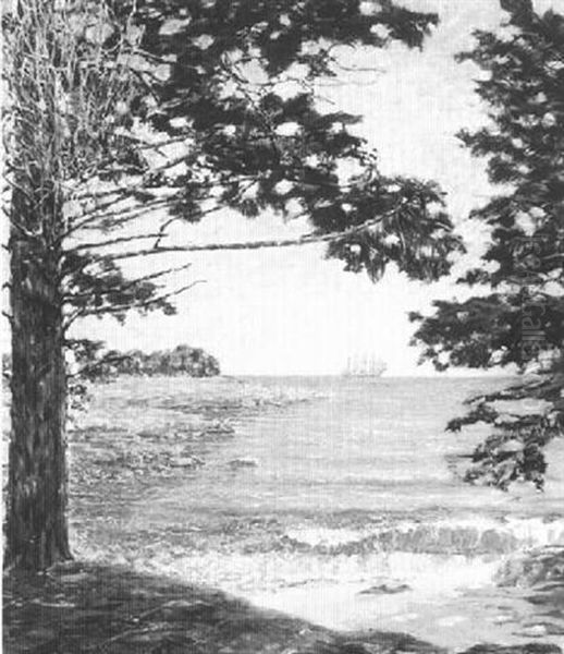 Sherman's Pond At Camden Harbor Oil Painting by George W.K. Newbold