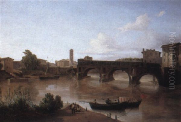 Ponte Rotto, Rome Oil Painting by John (Newbott) Newbolt