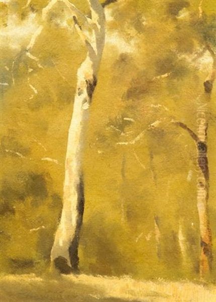 Greenwood Trees, Australia (+ Another; 2 Works) Oil Painting by Albert Ernest Newbury