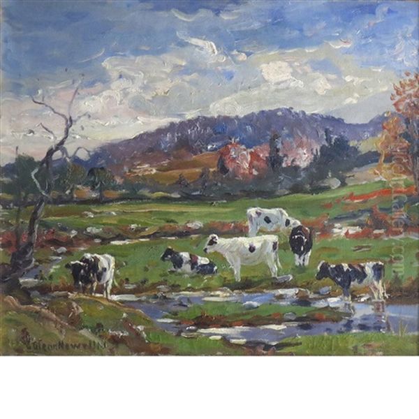 Down In The Pasture Oil Painting by George Glenn Newell