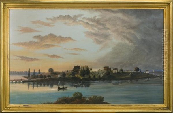 View Of Salter's Island, Portsmouth Harbor Oil Painting by Timothy M. Newhall