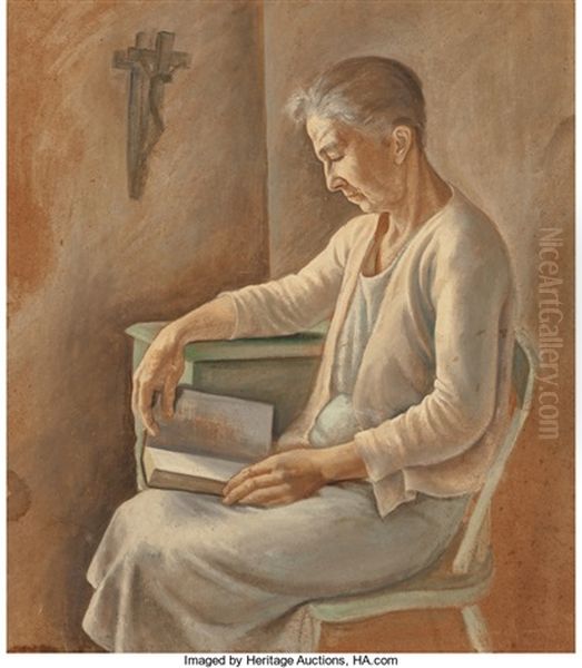 Woman Reading Oil Painting by Natalie Newking