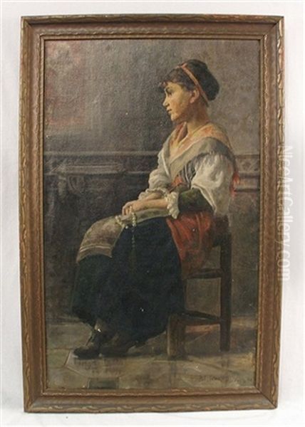 Neapolitan Girl Oil Painting by Benjamin Tupper Newman