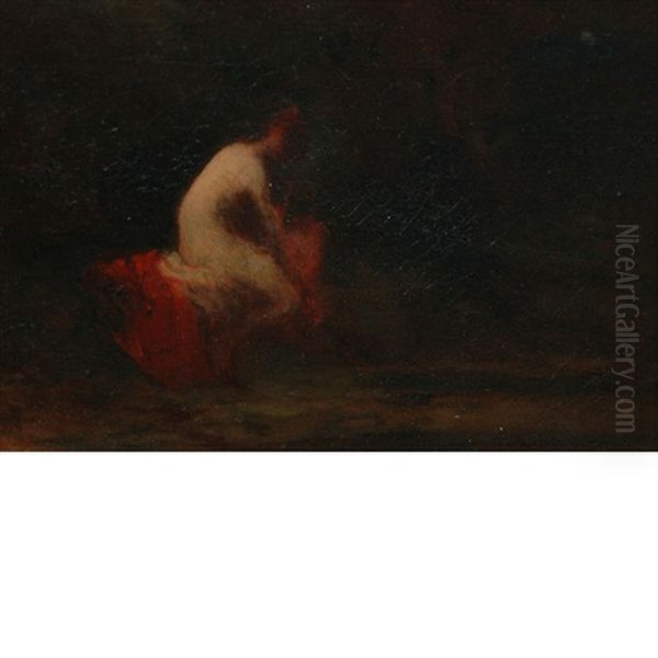 An Evening Bather Oil Painting by Robert Loftin Newman