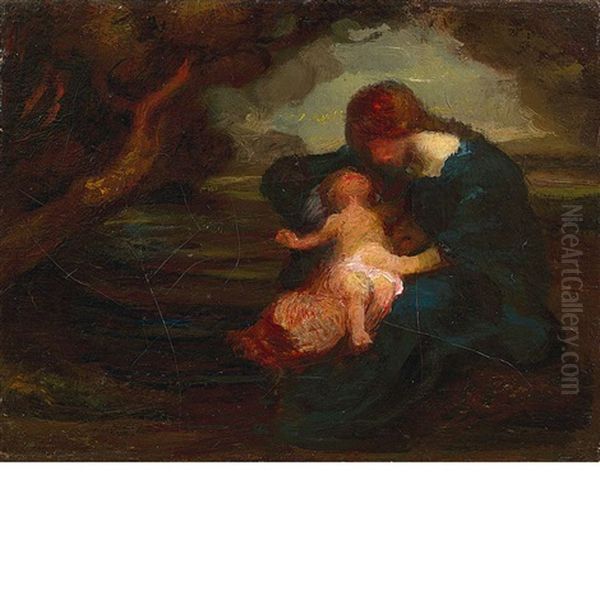 Wayside Madonna Oil Painting by Robert Loftin Newman