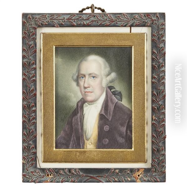 Portrait Miniature Of James Rivington Oil Painting by Gilbert Stuart Newton