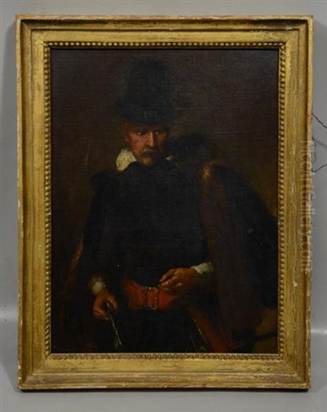 Portrait Of A Historical Or Literary Figure Oil Painting by Gilbert Stuart Newton