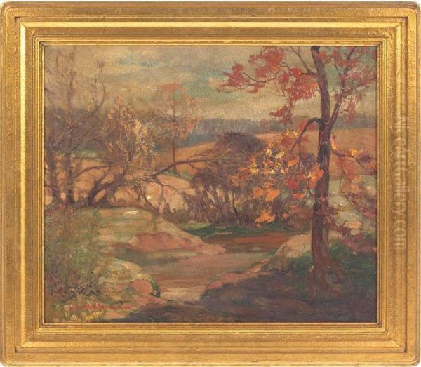 Autumn Landscape Oil Painting by Joseph Pierre Birren