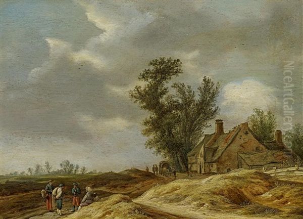 Dunenlandschaft Mit Bauernhaus Oil Painting by Pieter de Neyn