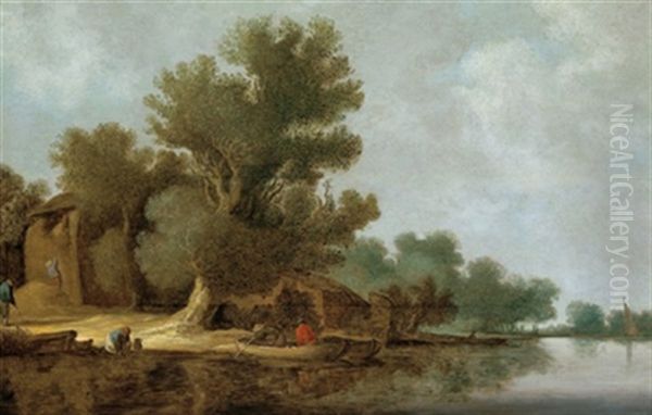 Flusslandschaft Mit Figuren by Pieter de Neyn