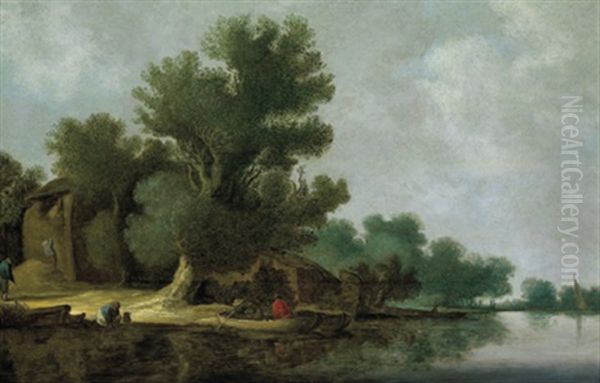 Flusslandschaft Mit Figuren Oil Painting by Pieter de Neyn