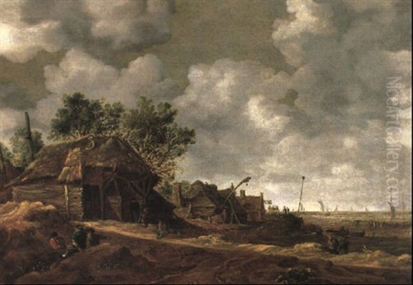 Fischerhutten Am Strand Oil Painting by Pieter de Neyn