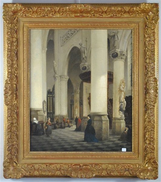 Interieur D'eglise Oil Painting by Bernard Neyt